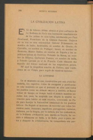 La civilización latina
