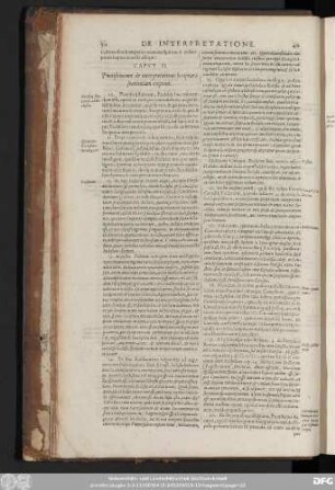 Caput II. Pontificiorum de interpretatione Scripturae sententiam exponit.