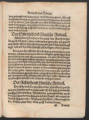Der Achtzehend Lövische Articul.