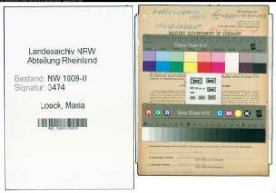 Entnazifizierung Maria Loock , geb. 03.04.1881 (Baecker)