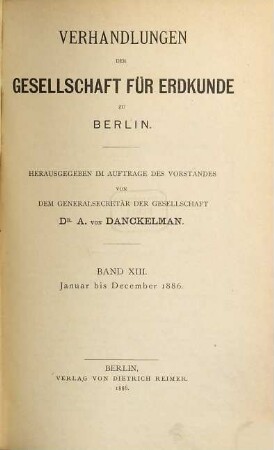 Verhandlungen. 13. 1886