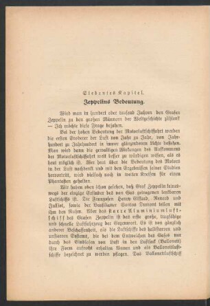 Siebentes Kapitel. Zeppelins Bedeutung.
