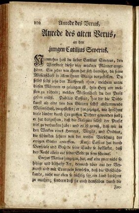 Anrede des Berus,