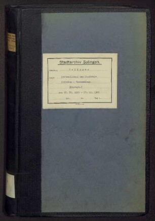 Solingen: Stadtverordnetenversammlung 1905-1907
