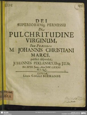 De Pulchritudine Virginum