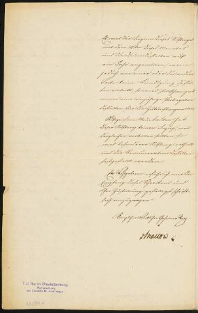 Schriftstück an den Königlichen Bau Inspector Salzenberg in Hirschberg 21. September 1849: Schreiben von Massow an Salzenberg, vier Seiten, zusammenhängende Blätter Inv.Nr. 60239,1-4
