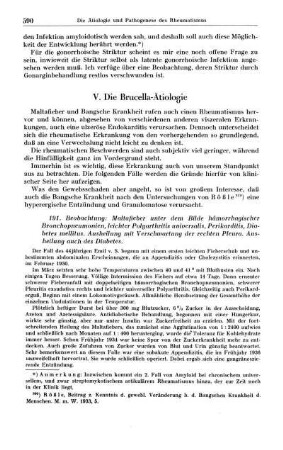 V. Die Brucella-Ätiologie