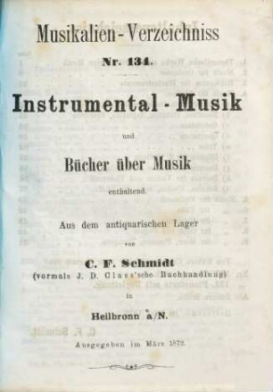 Catalog. 134. 1872