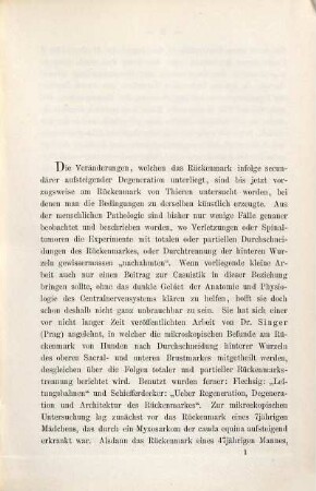 Über aufsteigende Degeneration des Rückenmarkes auf Grundlage pathologisch-anatomischer Untersuchung