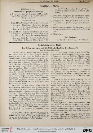 Der Krieg von 1914 und die bildende Kunst in Deutschland, [1]