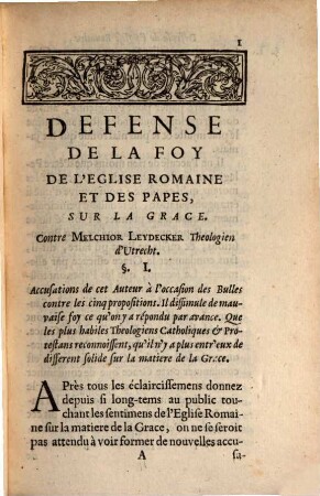 Defense de l'eglise romaine