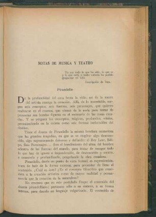Notas de música y teatro