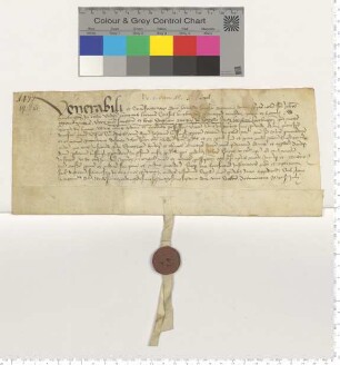 Dem Propst zu St. Johannis Dr. Leonard Langhe präsentiert der Ratsmann Hinrik Hoyman für eine Vikarie am Allerheiligen- und Stephani Altar in der Lambertikapelle den Vikar zu St. Johannis Johannes Lussingh. [lat.]