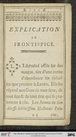Explication du frontispice