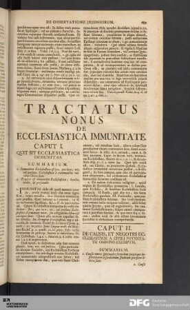 Tractatus Nonus De Ecclesiastica Immunitate.