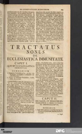 Tractatus Nonus De Ecclesiastica Immunitate.