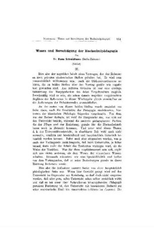 Wesen und Berechtigung der Hochschulpädagogik : (Schluß)