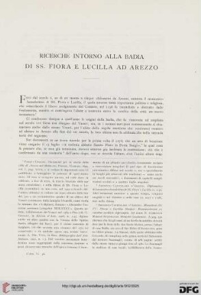 15: Ricerche intorno alla Badia di SS. Fiora e Lucilla ad Arezzo
