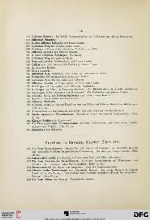 Arbeiten in Bronze, Kupfer, Zinn etc (Nr. 545-700)