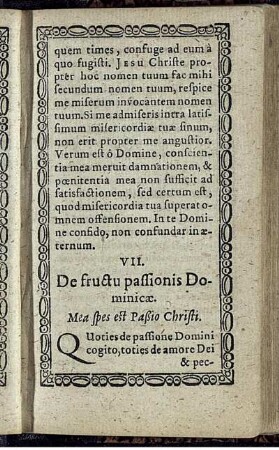 VII. De fructu passionis Dominicae
