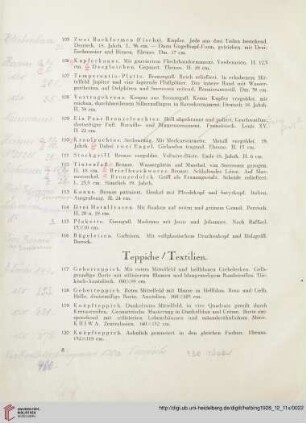 Teppiche / Textilien (Nr. 117 -129)