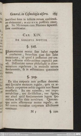 Cap. XIV. De Legibus Motus
