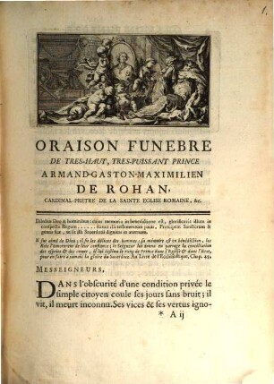Oraison funebre de très-haut, très-puissant prince Armand-Gaston-Maximilien de Rohan, Cardinal-prestre de la sainte église romaine, evesque de Strasbourg ... : prononće ... le 15. Septembre 1749
