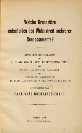 Welche Grundsätze entscheiden den Widerstreit mehrerer Connossemente?
