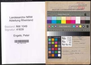Entnazifizierung Peter Engels , geb. 05.03.1897 (Korbmacher)