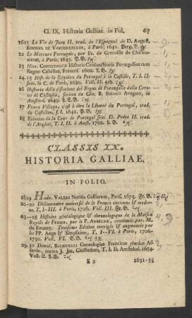 Classis IX. Historia Galliae