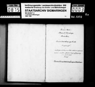 Feuerversicherungsbuch in Bremelau, angelegt 1868 vom Verwaltungsaktuar Haag, fortgeführt bis 1871, mit alphabetischem Namensregister