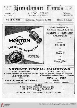 No. XIII (09 November 1952)