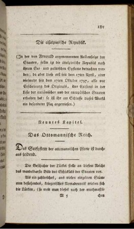 Neuntes Kapitel. Das Ottomannische Reich.