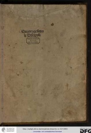 Quadragesimale Discipuli.
