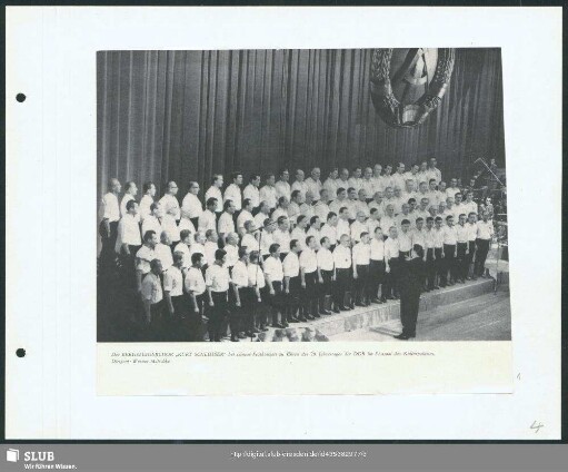 Festkonzert des Bergsteigerchores zum 20.Geburtstag der DDR im neueröffneten Kulturpalast Dresden mit dem Standortmusikkorps der NVA