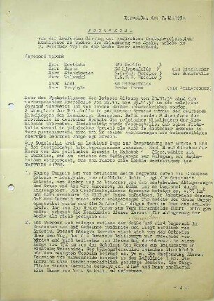 1.2.1 Zusammenarbeit VR Polen: Protokoll Aschekommission Hirschfelde-Turów, Variantenvergleich