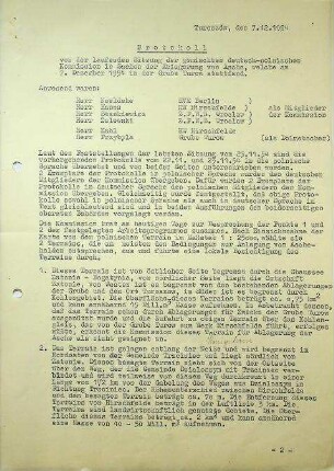 Protokoll Aschekommission Hirschfelde-Turów,                            Variantenvergleich
