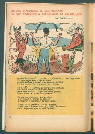 Soneto dialogado en que destaco lo que distingue a un hombre de un bellaco