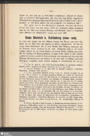 Hans Dietrich v. Schönberg (1588-1611)