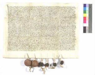 Wilhalm von Pfahlheim (Pfalhein) verkauft an Abt Johannes von Ellwangen alle seine Güter und Gülten zu Pfahlheim (Pfalhein) um 1.153 Gulden, ein Pfund und 8 Heller.