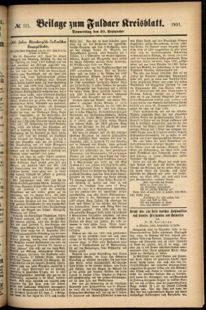 Zweite Ausgabe vom Donnerstag, den 19. September 1901.