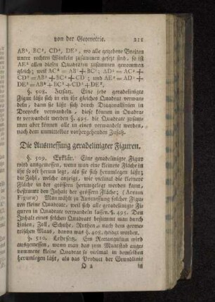 Die Ausmessung geradelinigter Figuren.