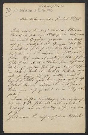 Brief an Friedrich Wilhelm Jähns : 25.10.1878