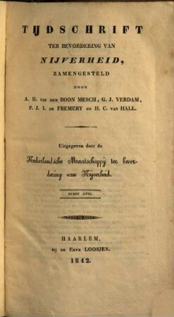 Tijdschrift ter bevordering van nijverheid. 6. 1842