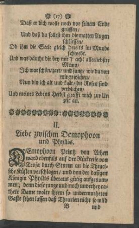 II. Liebe zwischen Demophoon und Phyllis