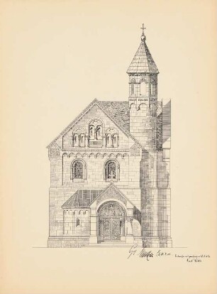 Kirche: Vorderansicht (aus: Drucke von Seminararbeiten der Königlich Technischen Hochschule Berlin, Bd. III)