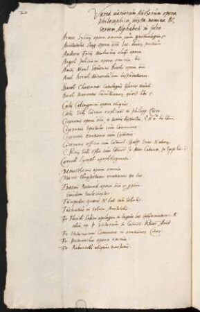 Varia variorum Auchorum opera philosophica iuxta nomina et seriem Alphabeti in folio.
