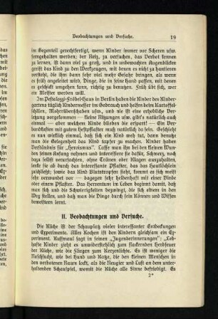 II. Beobachtungen und Versuche