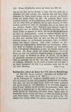 118-119 [Rezension] Leo XIII. Papst, Rundschreiben unseres Heiligsten Vaters Leo XIII, durch goettliche Vorsehung Papst, ueber die Arbeiterfrage