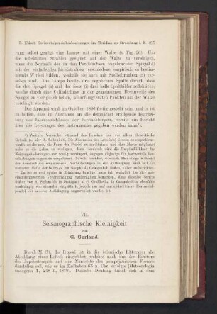 VII. Seismographische Kleinigkeit